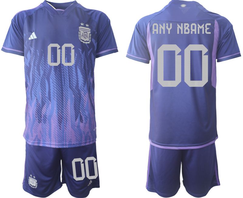 Men 2022 World Cup National Team Argentina away purple customized Soccer Jerseys